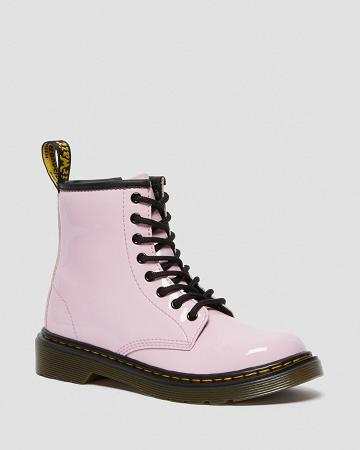 Pink Kids' Dr Martens Junior 1460 Patent Leather Lace Up Boots | CA 684TCE